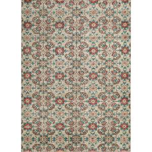 พรมขนสัตว์ถักมือลายดอกไม้และลวดลายนามธรรม สีเบจและสีน้ำตาล รูปทรงสี่เหลี่ยมผืนผ้า สำหรับห้องนั่งเล่น/ห้องนอน-GS-7273 สำหรับวัยรุ่น - Product Image 1