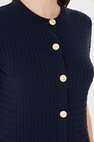 Cárdigan Elegante de Manga Corta para Mujer, Cómodo, Transpirable, de Punto Acanalado, Corte Ajustado, con Botones, Top de Punto para Verano, Estilo Moderno para Damas