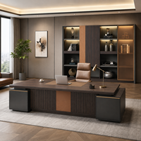Armoire de classement de bureau moderne avec porte vitrée et étagères éclairées par LED, armoire de rangement en bois pour le bureau