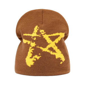 Bonnet streetwear personnalisé en tricot jacquard, bonnet réversible style Y2K, fabricant OEM/ODM. - Product Image 3