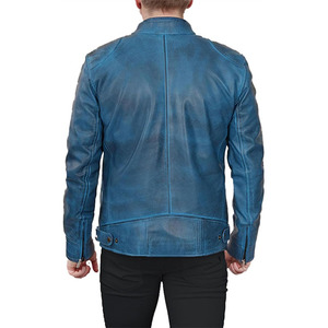 Nouvelle veste en cuir vintage décontractée pour homme, design de tenue de printemps, veste en cuir de motard avec poche, veste en cuir de crocodile pour homme - Product Image 3
