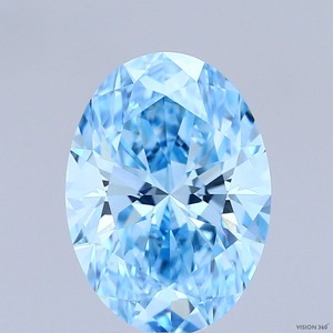 Lab Grown Diamond Oval 3.08ct Fancy Vivid Blue VVS1 - Product Image 4