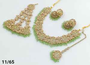 Flower Latest Indian Jewelry Traditional GoldPlated Motipearl With Jumkha Earring &Maagtika Pasha Combo Necklace <b>Set</b> Women - Product Image 3