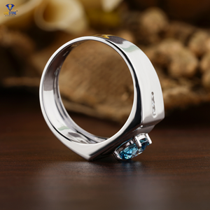 1,09 TDW Fancy Blue Round Cut Diamond Ring 18K Oro blanco Ajuste de Punta estándar Cvd/hpht Diamond Lab Stone - Product Image 6