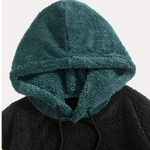 Acogedora Sudadera con capucha de franela para Hombre | Jersey de felpa de doble cara | Sudadera multicolor en contraste | Ropa deportiva informal cálida - Product Image 3