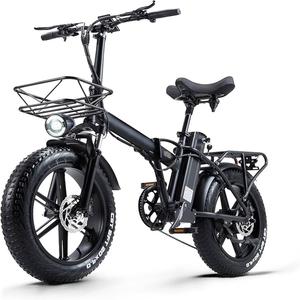 Vélo électrique haute performance 20'' avec pneus larges 4.0, moteur 750W/1000W, batterie amovible 48V 12AH-5AH, accélérateur et pédale - Product Image 1