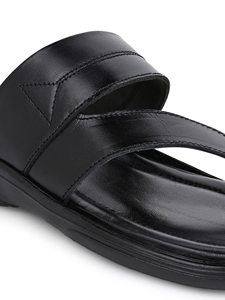Sandales confortables en cuir pour hommes, pantoufles décontractées légères, semelle en PU souple, respirantes, à bout ouvert, chaussures de marche d'été pour la plage - Product Image 6