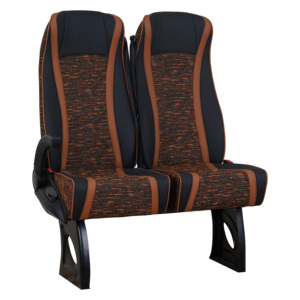 Asiento de pasajero para vehículo comercial Minibus, con reposabrazos, bandeja de comida, red para revistas, cinturón de seguridad con mango de agarre trasero - Product Image 3