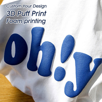 Camiseta personalizada 3D Puff espuma impresión camisetas liso poliéster 100% algodón camiseta serigrafía diseñador Logo hombres camisetas