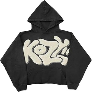 100% Cotton Hoodies Grunge Graphic Wholesale Oversized Puff Printing Hoodies Pullover Cotton Unisex - Product Image 2