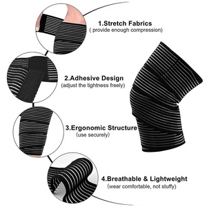 Bandes de compression pour genoux de musculation, de force et de levage de poids, haute qualité, résistantes - Product Image 6