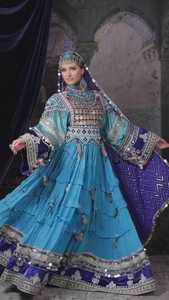 Nouvel arrivage de robes de soirée de mariage afghani pakistanaise pour femmes robes bohèmes brodées et lourdes en soie vintage - Product Image 6