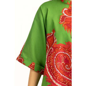 Chemise en popeline imprimée à motif croisé bohème avec col mandarin pour le printemps/été - IPS-55236 - Product Image 2