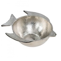 Bol coréen de haute qualité, artisanal, en métal, en forme de poisson, écologique, texture polie, personnalisable pour les fêtes