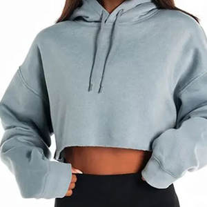 Estilo único Material de alta calidad Mujeres Crop Top Sudaderas con capucha a prueba de viento transpirable Top Sudaderas con capucha de las mujeres y sudaderas - Product Image 1