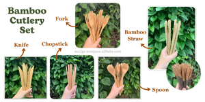 Juego de cubiertos de bambú natural ecológico/juego de cubiertos de bambú de viaje cuchara de bambú con el precio más barato para su elección en Vietnam - Product Image 3