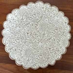 Manteles de Algodón Puro 100% con Estampado Floral Indio en Blanco y Marrón, Estilo Clásico, Decoración de Mesa, Reutilizables, Gran Venta 2025 - Product Image 1