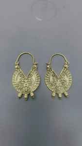 ต่างหูทองเหลืองลายชนเผ่า, ต่างหูรูปหน้านักรบ, เครื่องประดับสไตล์โบฮีเมียน, ต่างหูห้อยสไตล์วินเทจ, สำหรับงานเทศกาล - Product Image 3