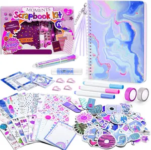 Bestes Geschenk für 8 Mädchen DIY Collage Scrapbook-Kit für Erinnerungen und Momente, Machen Sie ein 40-seitiges Fotoalbum mit Aufklebern und mehr