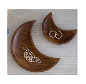 Bandeja de Madera en Forma de Media Luna, Bandeja de Madera Multiusos, Bandeja de Madera con Diseño de Piedra de Cristal - Product Image 4