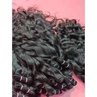 Ekstensi Rambut Keriting Grade 12A Virgin Raw Kutikula Tertata Rapi, Harga Pabrik, Double Weft, Belum Diproses, Hitam Alami, Rambut Single Donor
