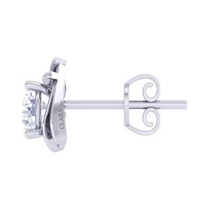 Boucles d'oreilles solitaires Clara en argent sterling 925 plaqué platine, serties de zircone suisse, cadeau pour femmes et filles - Product Image 3