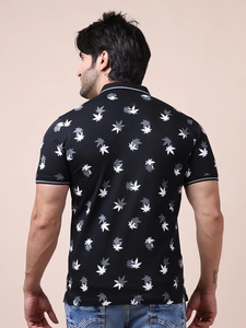 Moda clásica para hombre 100% algodón media manga para cuello Polo Camiseta cómoda Elegante ropa informal impresa ajuste Regular - Product Image 6