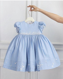 COTTON--FABRIC--STYLISH de BABY--FROCK-DRESS hermoso a la moda con bordado de mano, ZARI, personalizable en cualquier tamaño y color @ 2021 - Product Image 6