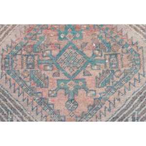 Alfombra Turca Vintage, Alfombra de 3.1x10.4 pies, Alfombra Azul de Lana Marroquí - Product Image 5