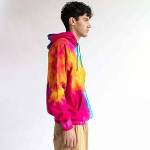 Sudadera con Capucha Unisex Extra Grande con Estampado Tie Dye, Personalizada, 100% Algodón, Felpa, Bordada, de Invierno, Talla Grande para Hombre, con Capucha con Cuello - Product Image 3