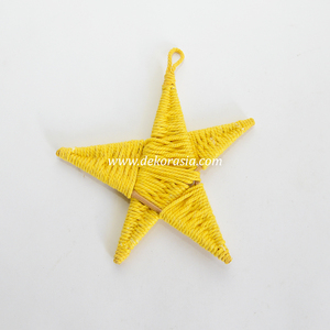 เครื่องประดับตกแต่งคริสต์มาสรูปดาวสีเหลือง งานฝีมือสำหรับแขวนประดับต้นคริสต์มาส - Product Image 2