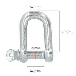 Grillo retto zincato 16 mm. 5/8" Uso Domestico - Product Image 3