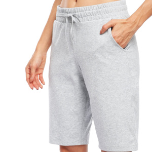 <b>Women</b> Cotton Fleece Breathable <b>Shorts</b> Cotton Spandex/Polyester High Waist Drawstring Sports Athletic Workout - Product Image 2