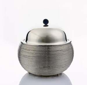 Calentador de alimentos con acabado mate recubierto de polvo de acero inoxidable y metal de hierro de nuevo diseño moderno al por mayor, cazuela de frotamiento - Product Image 3