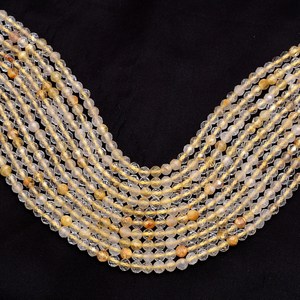 Quartz rutilé AAA or, pierre précieuse de 3 mm à 4 mm, perle ronde facettée, rutile naturel, pierre semi-précieuse, perles fantaisie en vrac pour bijoux - Product Image 5