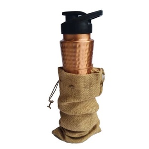 Essential Copper <b>Water</b> Bottle Hammered Designed for Office Use with Jute <b>Carry</b> Bag Helpful Ayurveda Bottle Available for Sell - Product Image 6