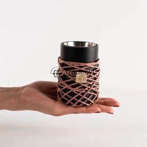 Wooden Leather Bakhoor burner <b>Mini</b> Mubkhar Ramadan Gift Incense burner with Oud Gift Set - Product Image 6