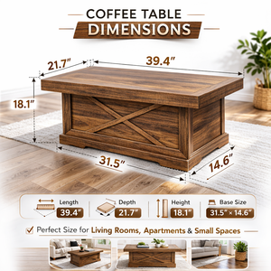 Rustic 39.4-Inch Square Tea <b>Table</b> European Style <b>Glass</b> <b>Coffee</b> <b>Table</b> Walnut/Black/White Veneer for Living Room Home Furniture Set - Product Image 3