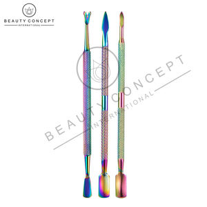 Empujadores de cutículas de acero inoxidable hechos a mano con impresión de logotipo personalizado OEM, concepto de belleza ecológico, herramienta para el cuidado de las uñas - Product Image 3