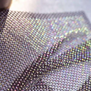 高級メッシュクリスタルグリッタースパンデックススストレッチフィッシュネットガラスラインストーン弾性ダイヤモンド生地パーティードレス服 - Product Image 4