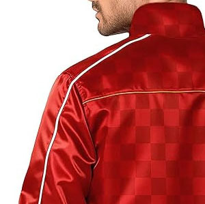 Veste en satin sur mesure pour homme, tissu en toile confortable avec des combinaisons de couleurs uniques et un logo frontal, démarquez-vous avec style - Product Image 6