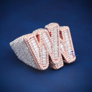 แหวนฮิปฮอปของผู้ชายปรับแต่งได้925เงินสเตอร์ลิงประดับเพชรโมอิสซาไนต์ทรงกลมและบาแกตต์ตัดสำหรับงานแต่งงาน - Product Image 4