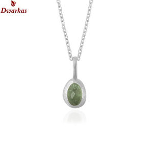 Joyería personalizada 925 plata esterlina turmalina verde piedra preciosa lágrima colgante collar joyería Mujer - Product Image 1