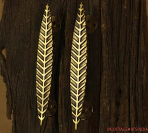 Yaprak tasarım kavisli Metal kapı kolları iç dış donanım malzemeleri için yüksek kaliteli pirinç kolları rustik donanım kaynağı - Product Image 4