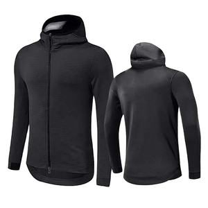 Sweat à capuche en coton épais 400GSM pour hommes, tenue décontractée surdimensionnée avec logo brodé, fermeture éclair teinte en bleu, taille hiver 6XL - Product Image 2