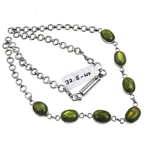 Collier pendentif en argent 925 pour femme avec pierre naturelle, chaîne à maillons classique, à porter au quotidien - Product Image 2