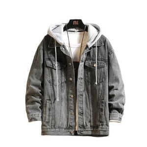 Chaqueta vaquera de trabajo a la moda personalizada, estampado en blanco, lavado ácido, lona de pato, prendas de vestir Vintage, Bomber, Sudadera con capucha de gran tamaño para hombres - Product Image 2