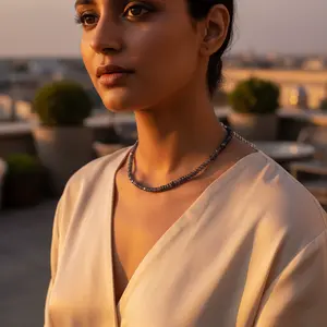 Collar de cuentas de iolita para mujer, elegante, de plata de ley, regalo de moda - Product Image 2