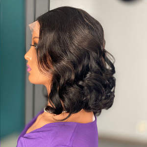 วิกผมหยิกสั้นผมคนบราซิลลูกไม้13x4วิกผมหยิกหยักศกผมสั้นผมตรงที่เกิดมา - Product Image 4