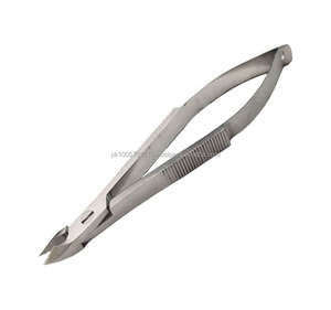 Coupe-ongles et coupe-ongles en acier inoxydable à action de ressort automatique professionnelle coupe-ongles à cuticules à lame incurvée Durable - Product Image 1